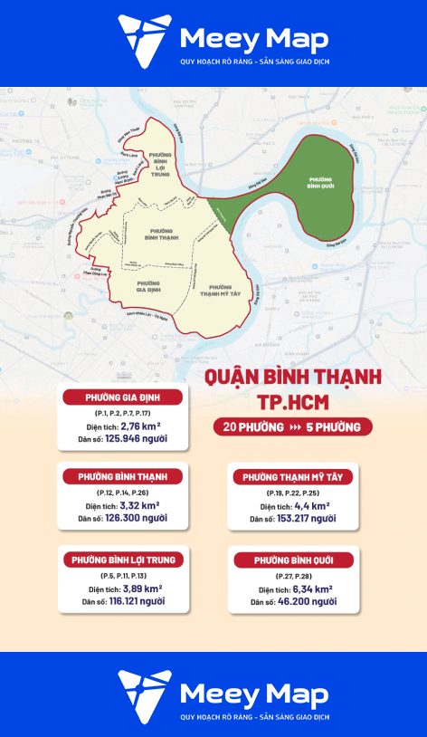 Ban do cac phuong Quan Binh Thanh sau sap nhap
