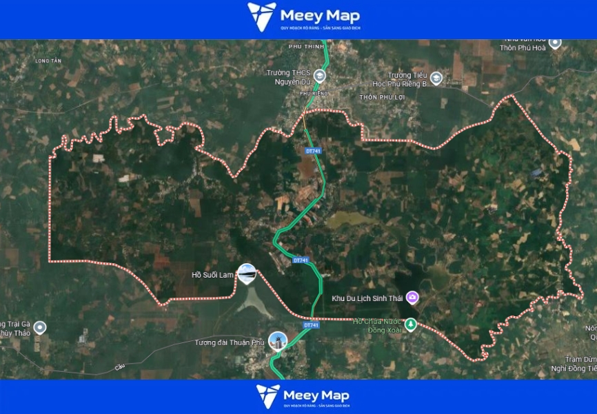 Bản đồ xã Thuận Lợi, huyện Đồng Phú, Quy hoạch, Tổng quan 8 Bản đồ địa hình xã Thuận Lợi, huyện Đồng Phú