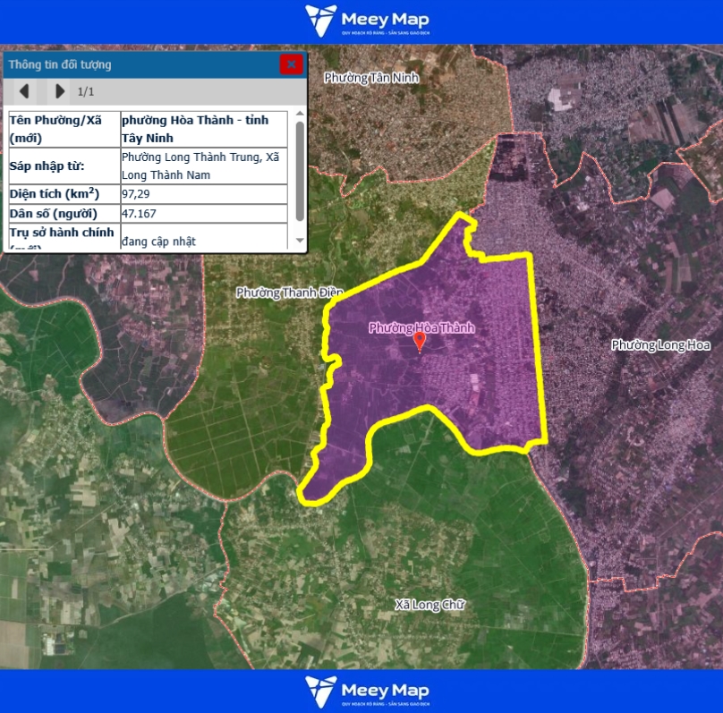 Bản đồ quy hoạch tỉnh Tây Ninh| Bản đồ Tây Ninh Sau Sáp Nhập 135 Bản đồ phường Hòa Thành, Tỉnh Tây Ninh