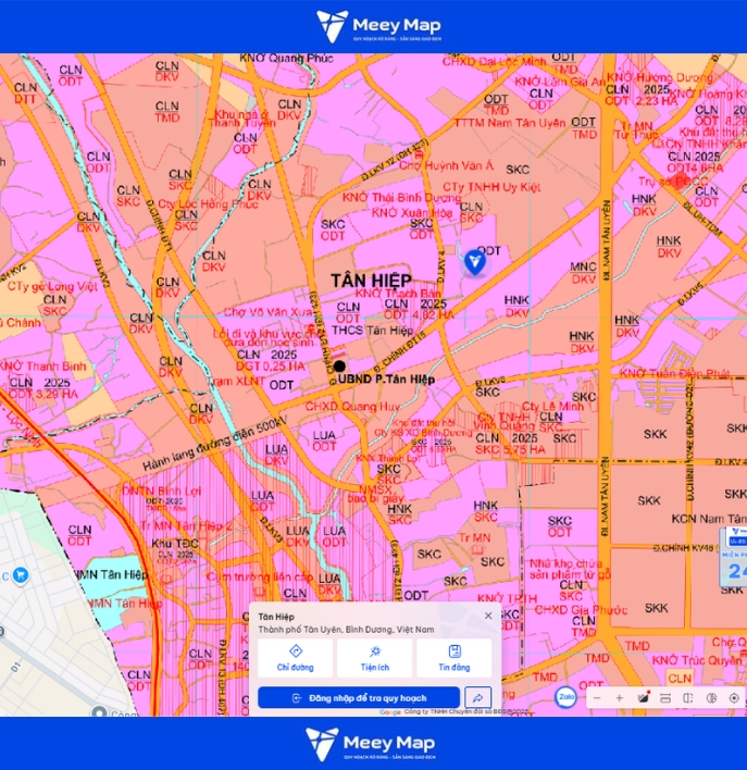 Bản đồ quy hoạch Bình Dương Sau Sáp Nhập 99 Bản đồ quy hoạch Phường Tân Hiệp, Bình Dương