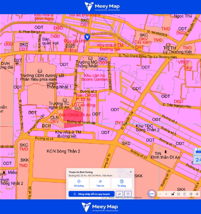 Bản đồ quy hoạch Bình Dương Sau Sáp Nhập 91 Bản đồ quy hoạch Phường Thuận An, Bình Dương