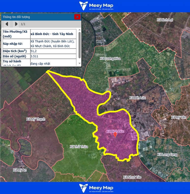 Bản đồ quy hoạch tỉnh Tây Ninh| Bản đồ Tây Ninh Sau Sáp Nhập 191 Bản đồ xã Bình Đức, Tỉnh Tây Ninh