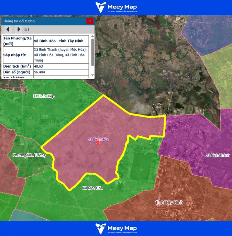 Bản đồ quy hoạch tỉnh Tây Ninh| Bản đồ Tây Ninh Sau Sáp Nhập 216 Bản đồ xã Bình Hòa, Tỉnh Tây Ninh