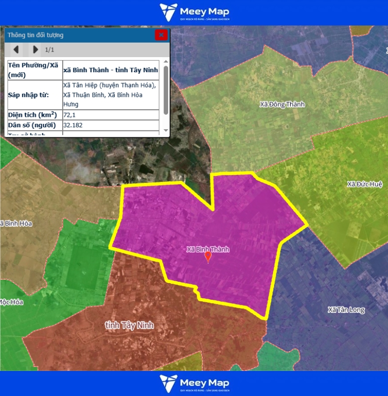 Bản đồ quy hoạch tỉnh Tây Ninh| Bản đồ Tây Ninh Sau Sáp Nhập 210 Bản đồ xã Bình Thành, Tỉnh Tây Ninh