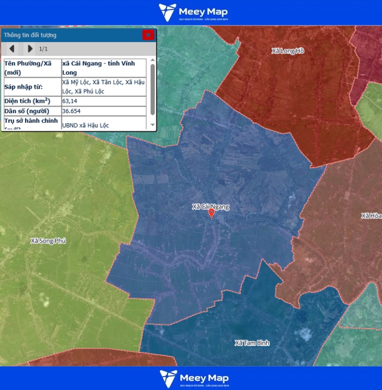 Bản đồ quy hoạch Vĩnh Long | Bản Đồ Vĩnh Long Sau Sáp Nhập 76 Bản đồ xã Cái Ngang, tỉnh Vĩnh Long