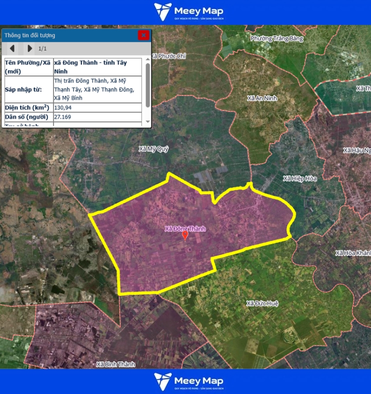 Bản đồ quy hoạch tỉnh Tây Ninh| Bản đồ Tây Ninh Sau Sáp Nhập 201 Bản đồ xã Đông Thành, Tỉnh Tây Ninh
