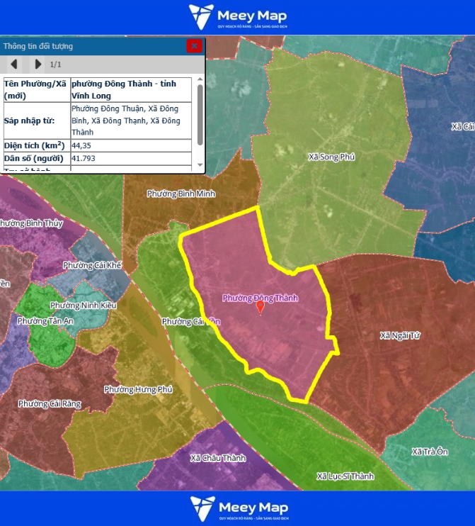 Bản đồ quy hoạch Vĩnh Long | Bản Đồ Vĩnh Long Sau Sáp Nhập 84 Bản đồ xã Đông Thành, tỉnh Vĩnh Long