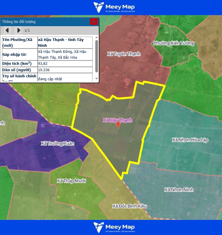 Bản đồ quy hoạch tỉnh Tây Ninh| Bản đồ Tây Ninh Sau Sáp Nhập 214 Bản đồ xã Hậu Thạnh, Tỉnh Tây Ninh