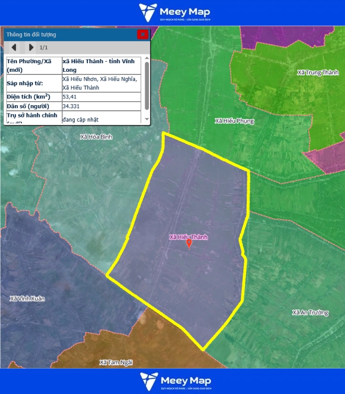Bản đồ quy hoạch Vĩnh Long | Bản Đồ Vĩnh Long Sau Sáp Nhập 67 Bản đồ xã Hiếu Thành, tỉnh Vĩnh Long