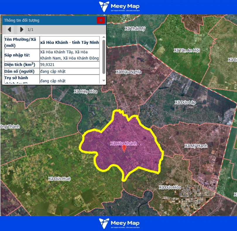 Bản đồ quy hoạch tỉnh Tây Ninh| Bản đồ Tây Ninh Sau Sáp Nhập 196 Bản đồ xã Hòa Khánh, Tỉnh Tây Ninh