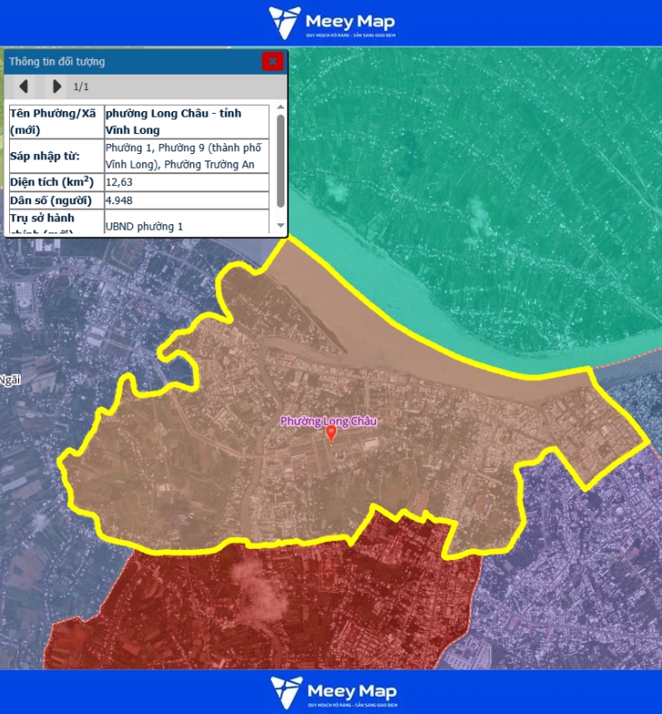 Bản đồ quy hoạch Vĩnh Long | Bản Đồ Vĩnh Long Sau Sáp Nhập 80 Bản đồ xã Long Châu, tỉnh Vĩnh Long
