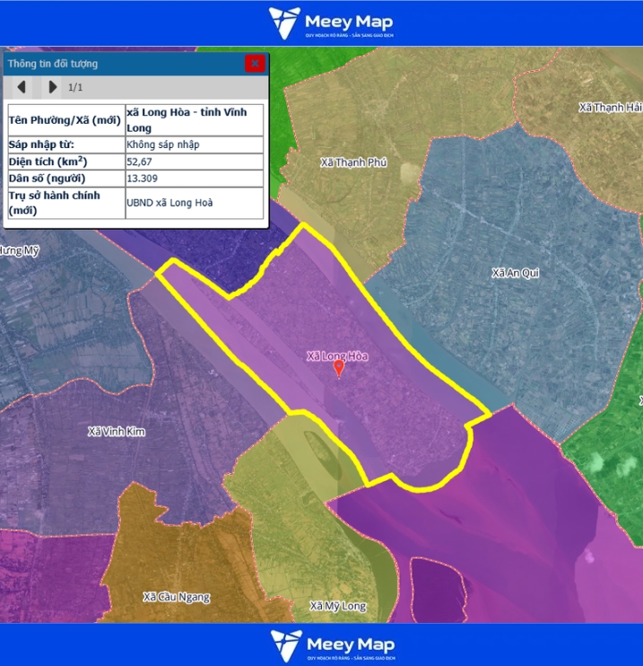 Bản đồ quy hoạch Vĩnh Long | Bản Đồ Vĩnh Long Sau Sáp Nhập 85 Bản đồ xã Long Hòa, tỉnh Vĩnh Long