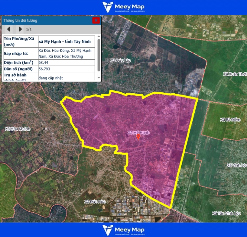 Bản đồ quy hoạch tỉnh Tây Ninh| Bản đồ Tây Ninh Sau Sáp Nhập 194 Bản đồ xã Mỹ Hạnh, Tỉnh Tây Ninh