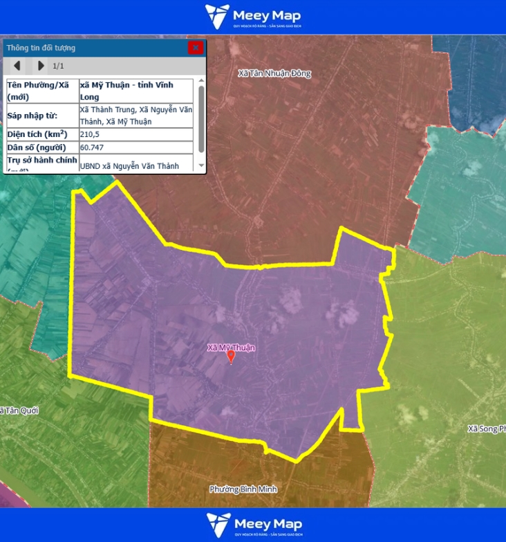 Bản đồ quy hoạch Vĩnh Long | Bản Đồ Vĩnh Long Sau Sáp Nhập 79 Bản đồ xã Mỹ Thuận, tỉnh Vĩnh Long