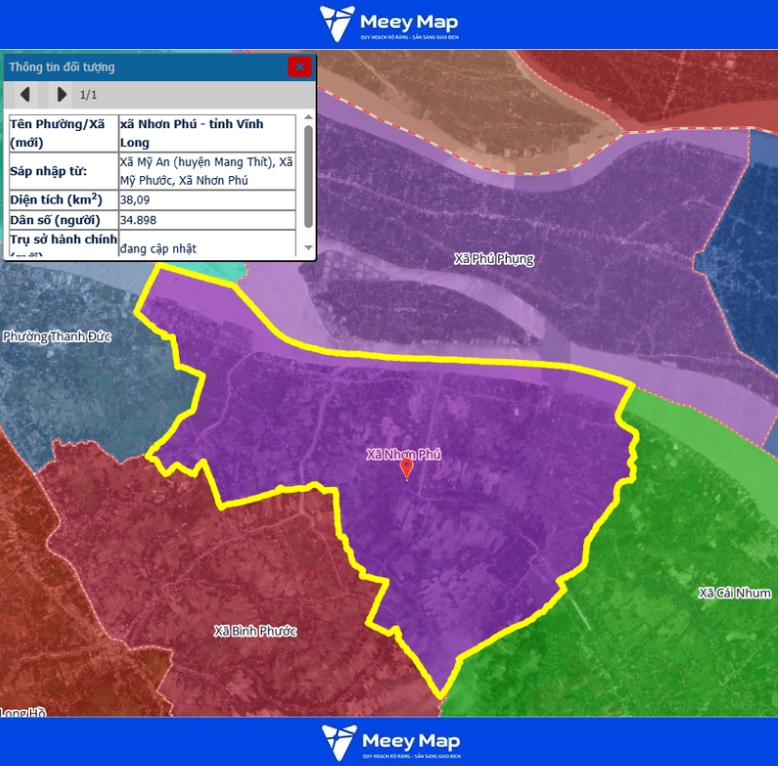 Bản đồ quy hoạch Vĩnh Long | Bản Đồ Vĩnh Long Sau Sáp Nhập 58 Bản đồ xã Nhơn Phú, tỉnh Vĩnh Long