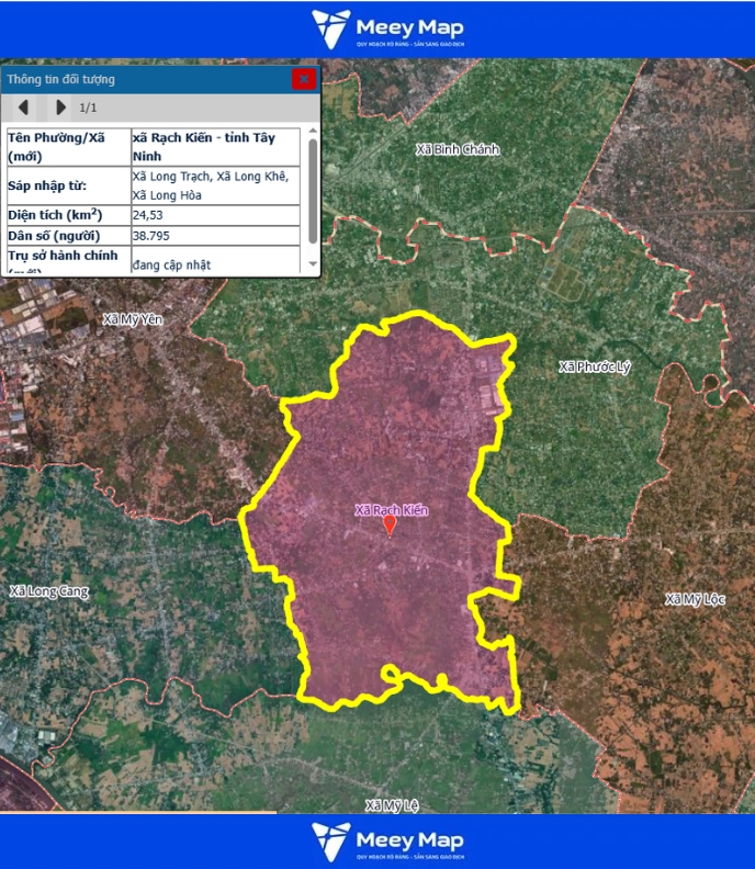 Bản đồ quy hoạch tỉnh Tây Ninh| Bản đồ Tây Ninh Sau Sáp Nhập 186 Bản đồ xã Rạch Kiến, Tỉnh Tây Ninh
