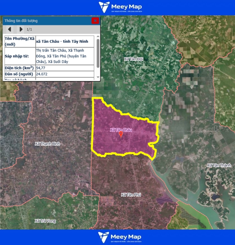 Bản đồ quy hoạch tỉnh Tây Ninh| Bản đồ Tây Ninh Sau Sáp Nhập 160 Bản đồ xã Tân Châu, Tỉnh Tây Ninh