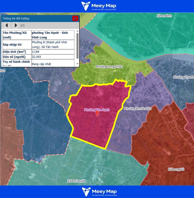 Bản đồ quy hoạch Vĩnh Long | Bản Đồ Vĩnh Long Sau Sáp Nhập 82 Bản đồ xã Tân Hạnh, tỉnh Vĩnh Long