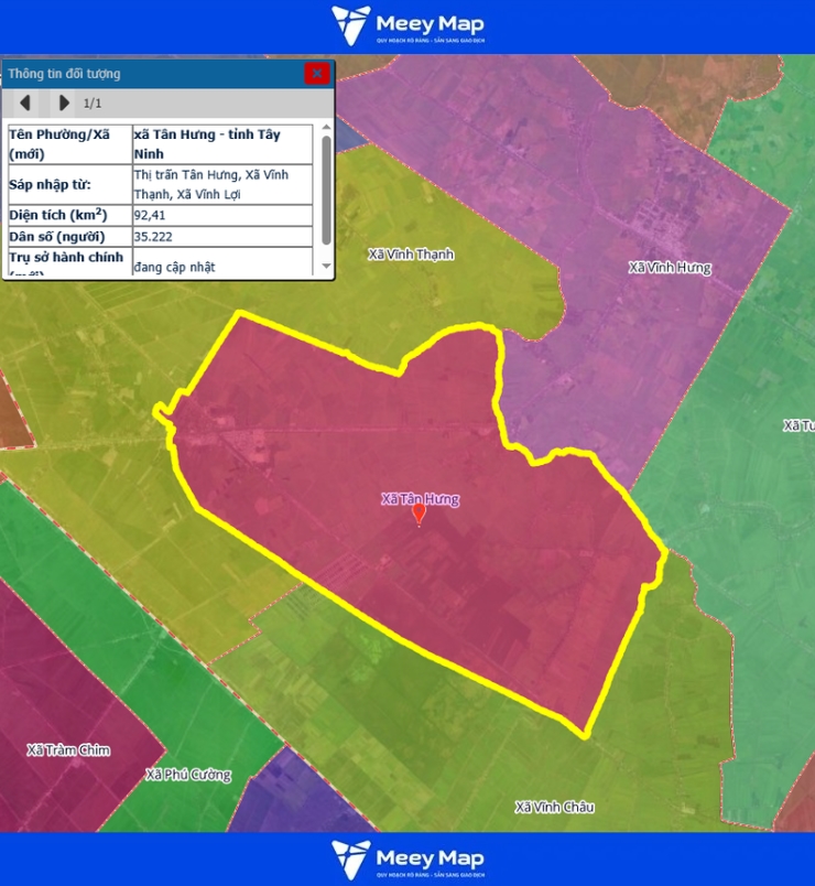 Bản đồ quy hoạch tỉnh Tây Ninh| Bản đồ Tây Ninh Sau Sáp Nhập 223 Bản đồ xã Tân Hưng, Tỉnh Tây Ninh