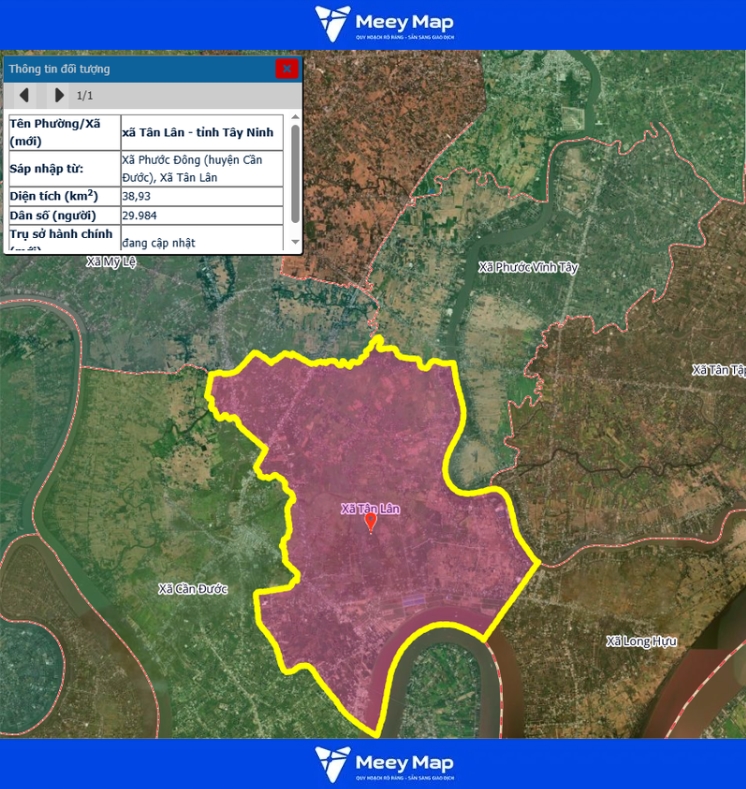 Bản đồ quy hoạch tỉnh Tây Ninh| Bản đồ Tây Ninh Sau Sáp Nhập 184 Bản đồ xã Tân Lân, Tỉnh Tây Ninh