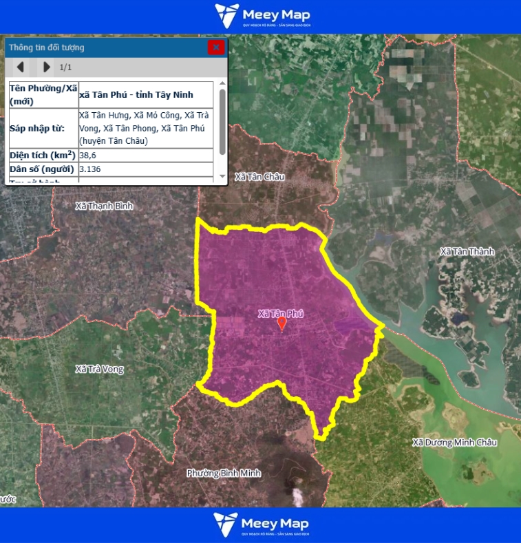 Bản đồ quy hoạch tỉnh Tây Ninh| Bản đồ Tây Ninh Sau Sáp Nhập 159 Bản đồ xã Tân Phú, Tỉnh Tây Ninh