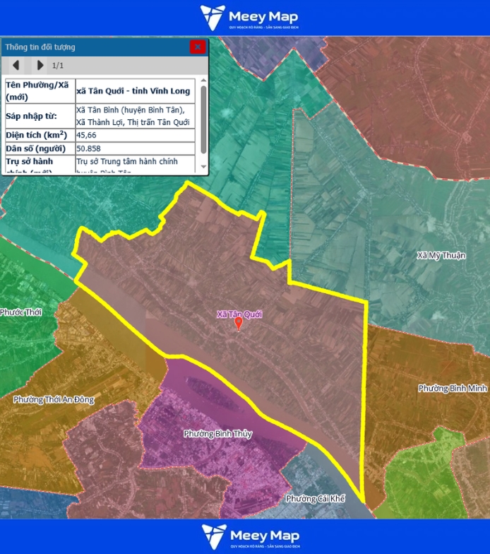 Bản đồ quy hoạch Vĩnh Long | Bản Đồ Vĩnh Long Sau Sáp Nhập 77 Bản đồ xã Tân Quới, tỉnh Vĩnh Long
