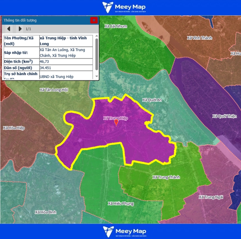 Bản đồ quy hoạch Vĩnh Long | Bản Đồ Vĩnh Long Sau Sáp Nhập 65 Bản đồ xã Trung Hiệp, tỉnh Vĩnh Long