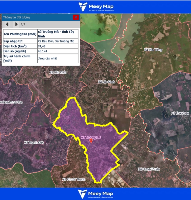 Bản đồ quy hoạch tỉnh Tây Ninh| Bản đồ Tây Ninh Sau Sáp Nhập 165 Bản đồ xã Truông Mít, Tỉnh Tây Ninh