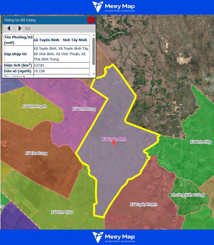 Bản đồ quy hoạch tỉnh Tây Ninh| Bản đồ Tây Ninh Sau Sáp Nhập 221 Bản đồ xã Tuyên Bình, Tỉnh Tây Ninh