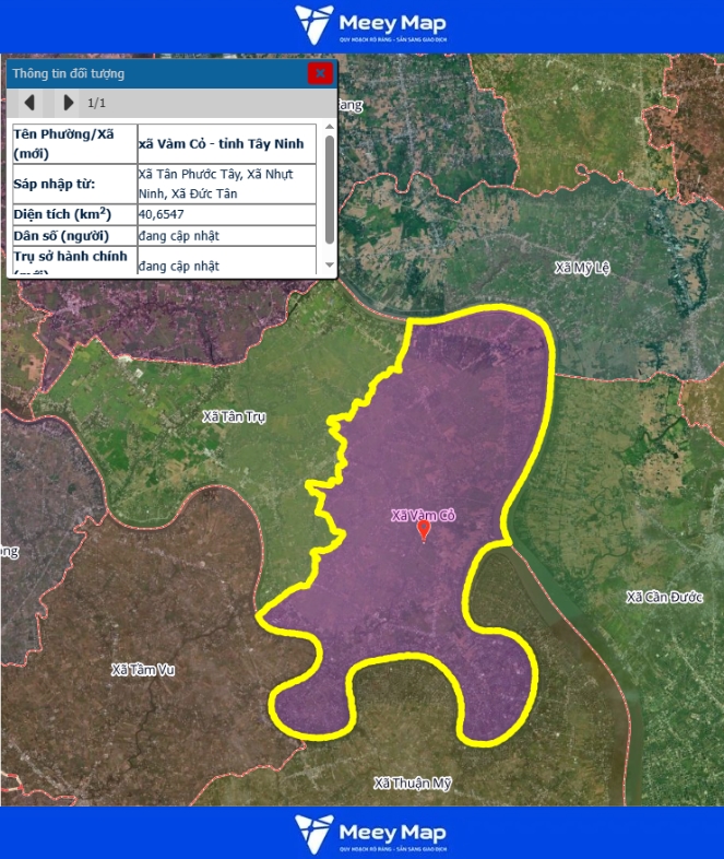 Bản đồ quy hoạch tỉnh Tây Ninh| Bản đồ Tây Ninh Sau Sáp Nhập 176 Bản đồ xã Vàm Cỏ, Tỉnh Tây Ninh