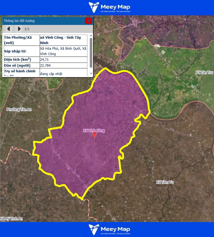 Bản đồ quy hoạch tỉnh Tây Ninh| Bản đồ Tây Ninh Sau Sáp Nhập 170 Bản đồ xã Vĩnh Công, Tỉnh Tây Ninh