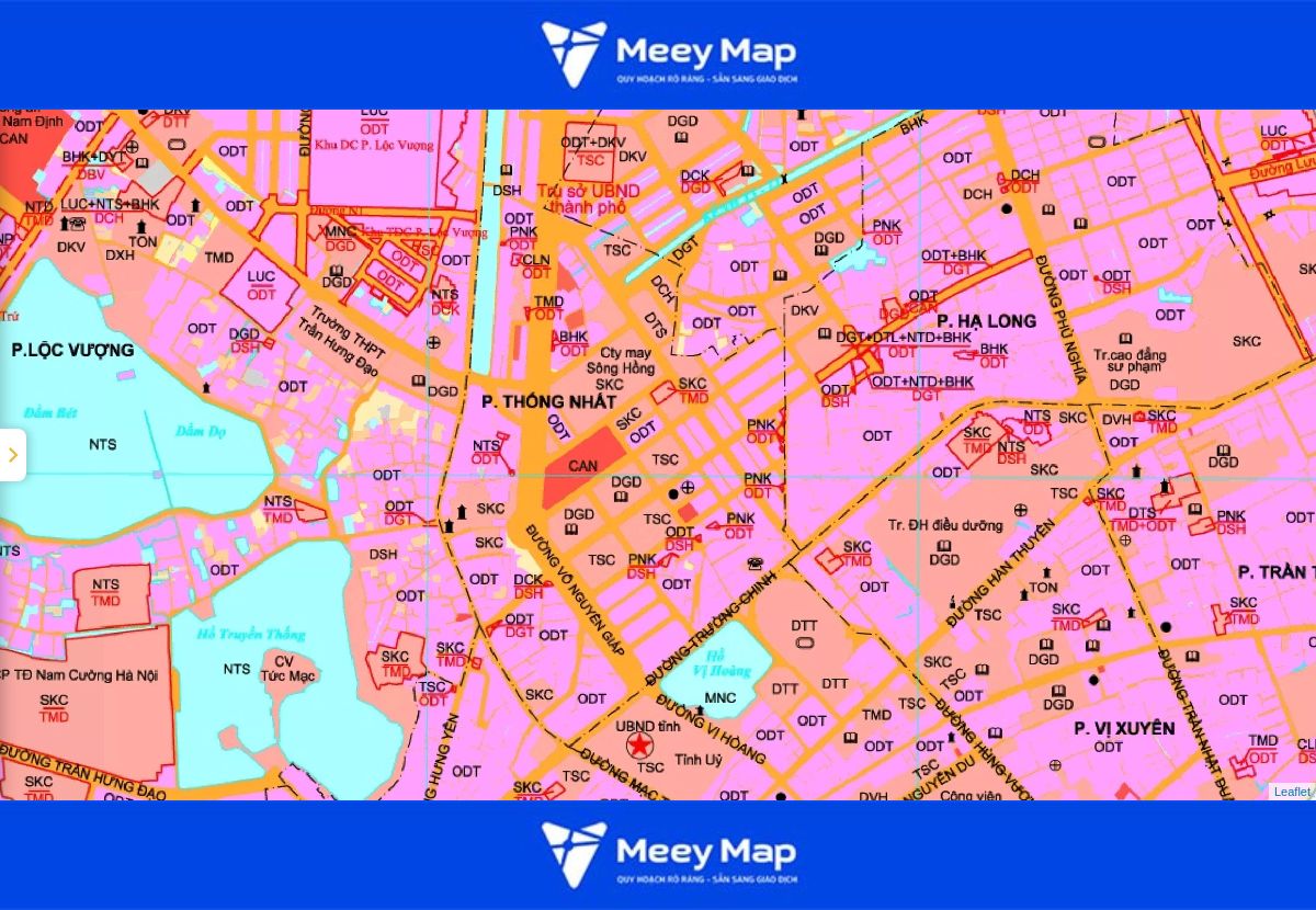 Bản đồ quy hoạch thành phố Nam Định| Kế hoạch sử dụng đất 141 Bản đồ quy hoạch phường Thống Nhất, thành phố Nam Định đến năm 2030