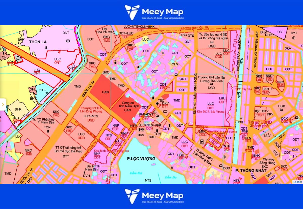 Bản đồ quy hoạch thành phố Nam Định| Kế hoạch sử dụng đất 127 Bản đồ quy hoạch phường Lộc Vượng, thành phố Nam Định đến năm 2030