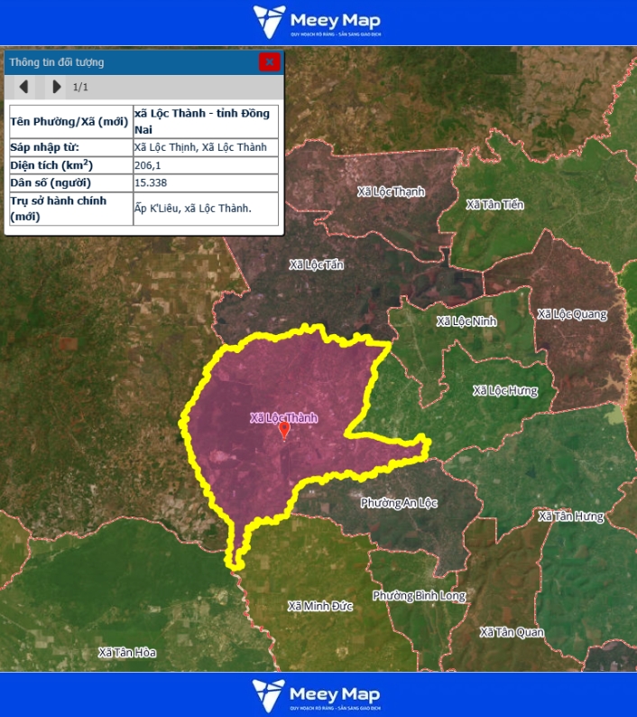 Bản đồ quy hoạch Tỉnh Đồng Nai| Bản đồ Đồng Nai Sau Sáp Nhập 205 Bản đồ Xã Lộc Thành, Đồng Nai