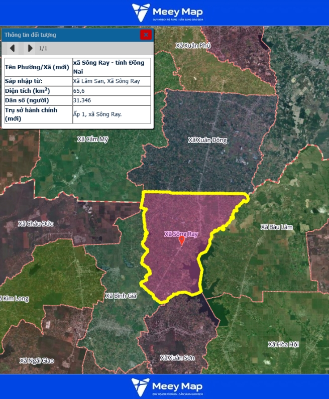 Bản đồ quy hoạch Tỉnh Đồng Nai| Bản đồ Đồng Nai Sau Sáp Nhập 189 Bản đồ Xã Sông Ray, Đồng Nai