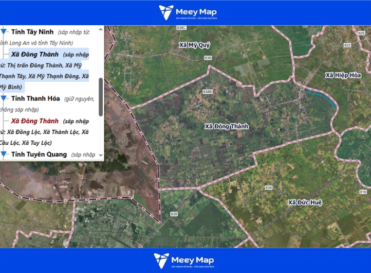 Bản đồ tỉnh Tây Ninh Sau Sáp Nhập 2026 150 Bản đồ xã Đông Thành, Tây Ninh