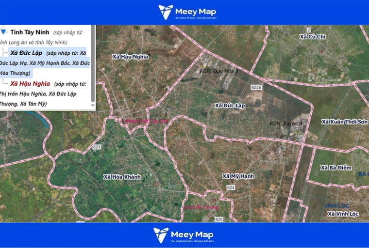 Bản đồ tỉnh Tây Ninh Sau Sáp Nhập 2026 156 Bản đồ xã Đức Lập, Tây Ninh