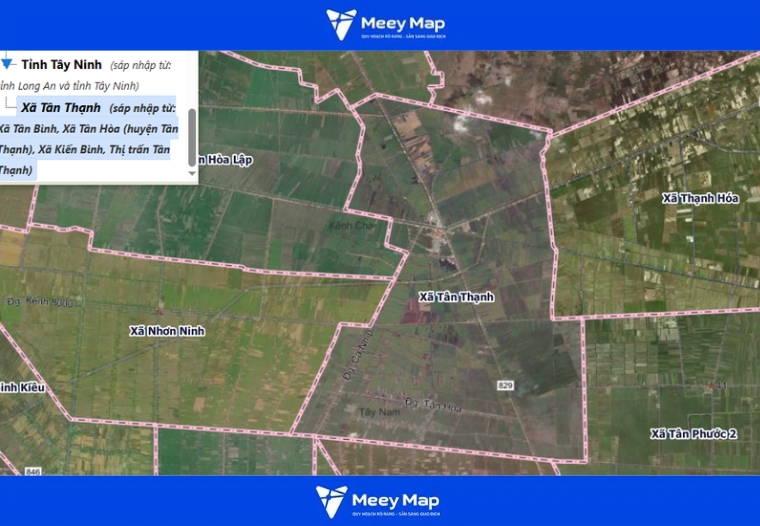Bản đồ tỉnh Tây Ninh Sau Sáp Nhập 2026 140 Bản đồ xã Tân Thạnh, Tây Ninh