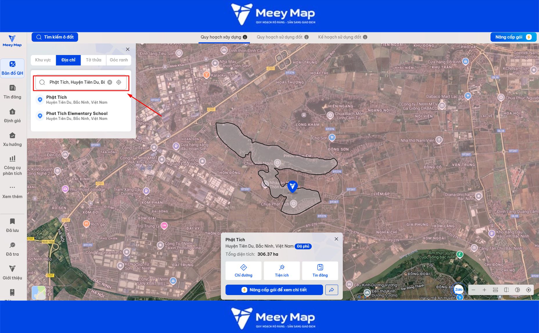 Xem bản đồ quy hoạch Bắc Ninh online