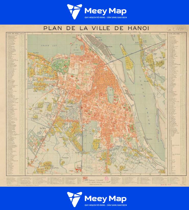 Quy hoạch Hà Nội qua các thời kỳ: Từ Pháp thuộc đến hiện đại 9 Ban do Ha Noi nam 1942 Anh Thu vien Quoc gia Phap