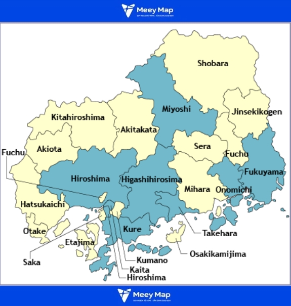Bản đồ Nhật Bản - Japan khổ Lớn Phóng To Năm 2026 74 Bản đồ Hiroshima
