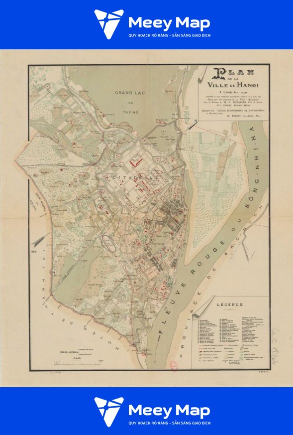 Quy hoạch Hà Nội qua các thời kỳ: Từ Pháp thuộc đến hiện đại 8 Ban do thanh pho Ha Noi nam 1890 Anh Thu vien Quoc gia Phap