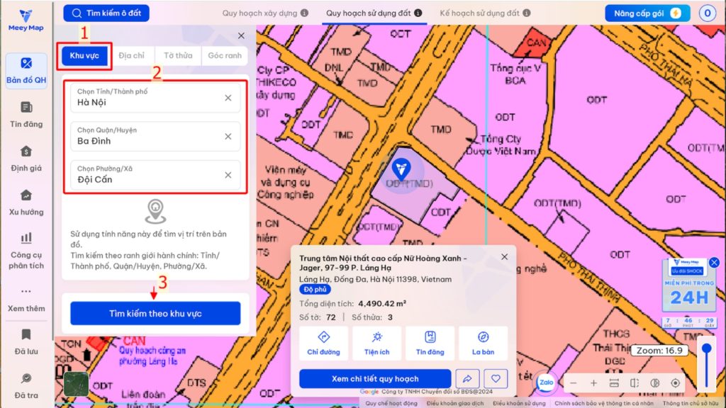 Xác định vị trí thửa đất cần tra cứu