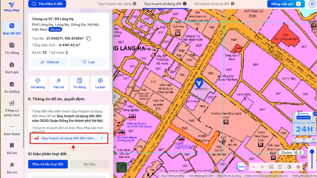 Ứng dụng Meey Map giúp cập nhật thông tin quy hoạch một cách nhanh chóng, chính xác