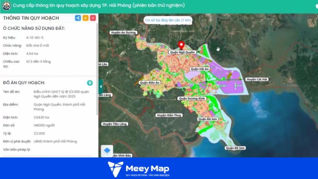 Xem quy hoạch Hải Phòng trên bản đồ trực tuyến của cơ quan nhà nước
