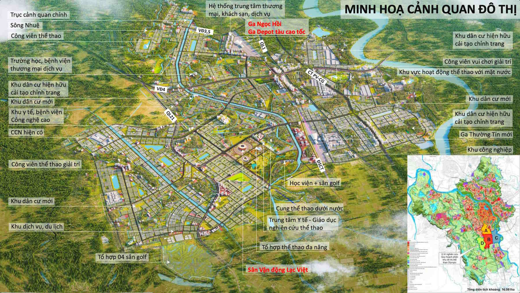 Bản đồ chi tiết quy hoạch và mặt bằng Vin Olympic Hà Nội