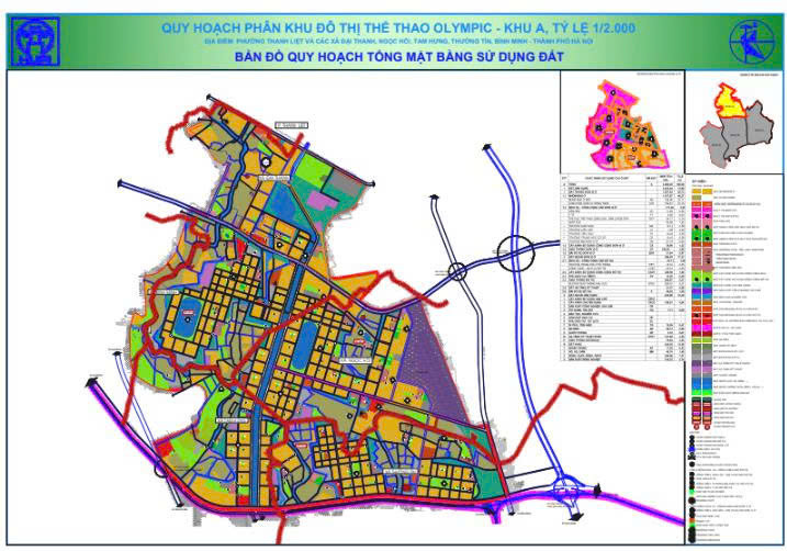 Bản đồ quy hoạch khu A Vin Olympic Hà Nội Đầy Đủ Thông Tin
