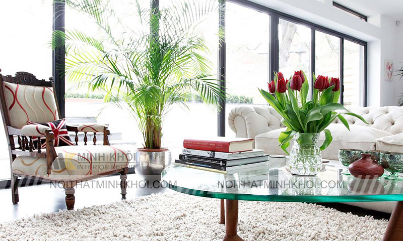 Cách Kết Hợp Các Loại Hoa Đẹp, Hài Hòa & Chuẩn Phong Thủy Trong Trang Trí 5 Kết hợp hoa trang trí phòng khách