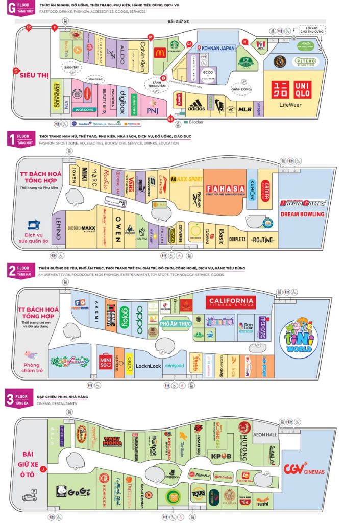 Bản Đồ trưng bày AEON Mall Hải Phòng Lê Chân