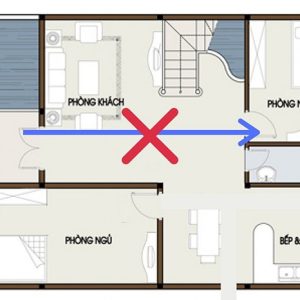 Cửa phòng ngủ đối diện cửa ban công
